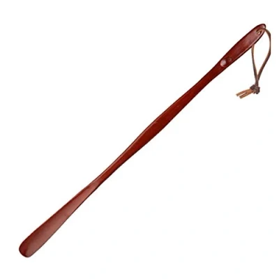 Immagine di CIEEIN CIEHT Calzascarpe in legno con manico lungo Sollevatore di scarpe Rosso 75cm lunghezza