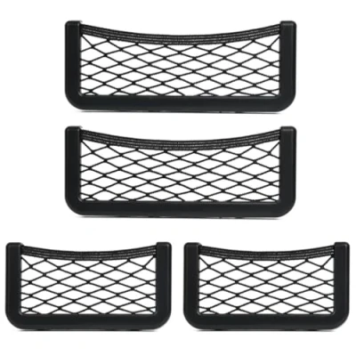 Immagine di FOROREH Rete Portaoggetti a 4 Pezzi, Rivestimento del Bagagliaio, cars da Bagagliaio，Porta Oggetti per Auto，Organizer Tasca Baule Universale &amp; Elastica SUV, Truck di Auto