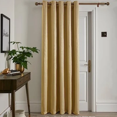 Immagine di Fusion Strata Tenda a pannello singolo con occhielli in tessuto 168 x 214 cm (larghezza lunghezza), colore: ocra