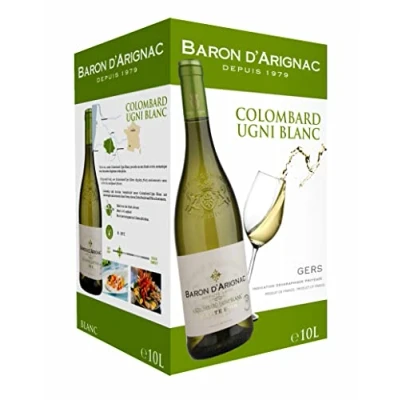 Immagine di Baron d&#039;Arignac Vino Bianco 10L di Francia Bag in Box BIB (1 x 10L)