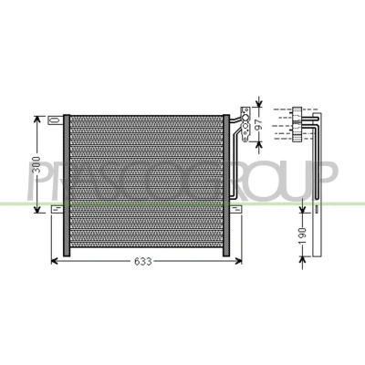 Immagine di PRASCO BM802C001 Condensatore 15 13 Alluminio 536 R 134a