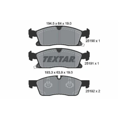 Immagine di TEXTAR 2519002 Kit pastiglie freno con segnalatore acustico usura JEEP: GRAND CHEROKEE 4