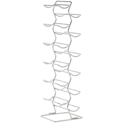 Immagine di Amazon Basics Portabottiglie di vino cromato dal design moderno, per 12 bottiglie, Grande, Argento