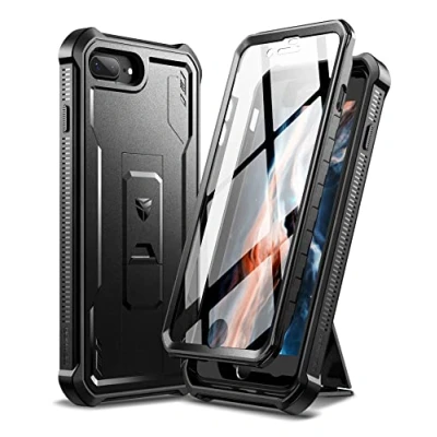 Immagine di Dexnor Cover Apple iPhone 7 Plus/8 Plus, [Built in Screen Protector e Kickstand], Heavy Duty Protezione Militare Grado Shockproof protettiva Nero