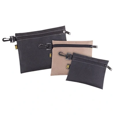 Immagine di Custom Leathercraft Multi CLC 1100 Sacchetti in poliestere con cerniera, confezione da 3, 1