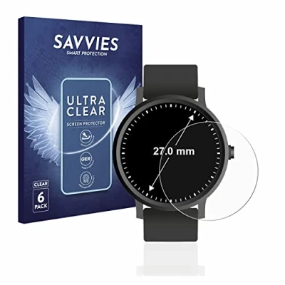 Immagine di savvies (6 Pezzi Pellicola Protettiva per Orologi (Circolare, ø: 27 mm) Protezione Schermo Trasparente