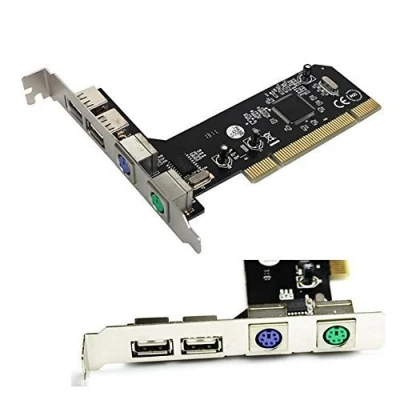 Immagine di 100% new PCI 32bit to 2xUSB 2.0+2xPS2 PS/2 Port For PC Keyboard Mouse Combo Adapter Card