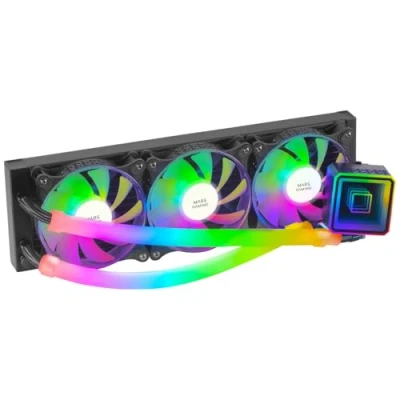 Immagine di Mars Gaming ML ULTRA360, Raffreddamento Liquido CPU, TDP 650W, Infinity Mirror, 3x Ventole Silenziose FDB ARGB, Tubi Universale Multisocket, Nero