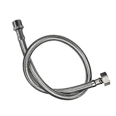 Immagine di DOJA Industrial Tubo Flessibile Rubinetto PACK 2 Femmina/Maschio F 3/8&quot; M 10 x 100 35 cm di Lunghezza Doccia Acciaio Inossidabile e Multiuso: Soffione Doccia, Cucina Bagno