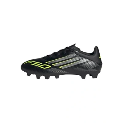Immagine di adidas F50 Club Firm Multi Ground Football Boots, Scarpe da Calcio Unisex Adulto, Core Black/Iron Metallic/Lucid Lemon, 48 EU