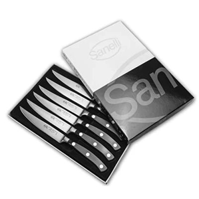 Immagine di Sanelli 903906 Set di 6 coltelli da Bistecca, Acciaio Inossidabile, Multi
