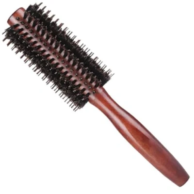 Immagine di Spazzola Rotonda per Capelli in Legno Massello,Spazzola Styling a Rullo Piccola, Adatta Donne e Uomini, Lunghi, Spessi, Sottili Ricci(Large)
