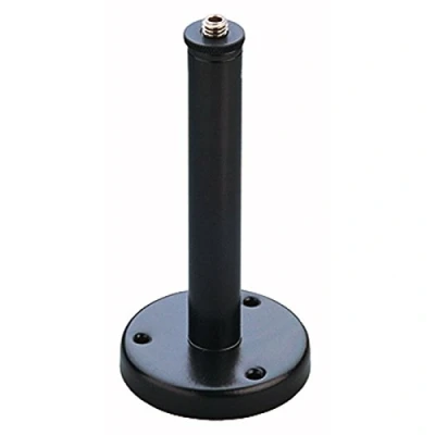 Immagine di K&amp;M 221 a Flangia da tavolo nera acciaio con attacco filettato 3/8&quot; altezza 15 cm, diametro 73 mm