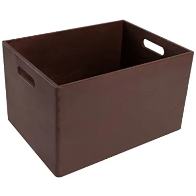 Immagine di Creative Deco XL Grande Scatola in Legno Marrone 40 x 30 24 cm (+/ 1 cm) Scatole con Maniglie Cassetta Conteniore Portaoggetti Portagiochi Ideale per Decoupage Documenti e Attrezzi