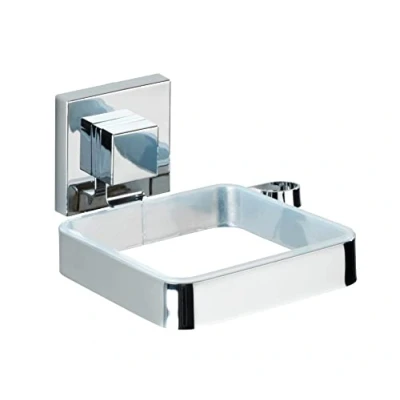 Immagine di Wenko Porta asciugacapelli Vacuum Loc Quadro per Il Bagno, con passacavo, Fissaggio senze Perforazione, in Acciaio Inossidabile Lucido e antiruggine, 14x7,5x13,5cm