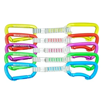 Immagine di Kong. Trapper Anniversary. Set di 5 Rinvii da Arrampicata. Moschettone per Falesia e Palestra. Rinvio con 2 Connettori Keylock. Made in Italia. Certificazioni: EN 12275. Peso 110 Grammi