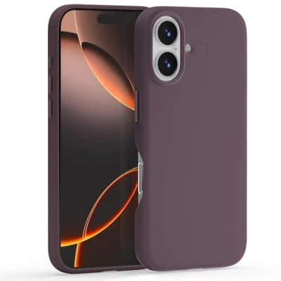 Immagine di MOFT Custodia per iPhone 16 Plus, MOVAS Pelle Vegetale Magnetica Compatibile con MagSafe, Tocco Morbido, Conservazione dei Colori, Resistente alle Macchie, Facile da Pulire (Blackberry)