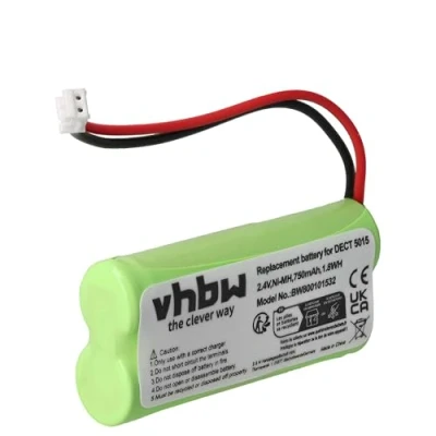 Immagine di Batteria NI MH compatibile con AUDIOLINE DECT 5015 750mAh 2.4V