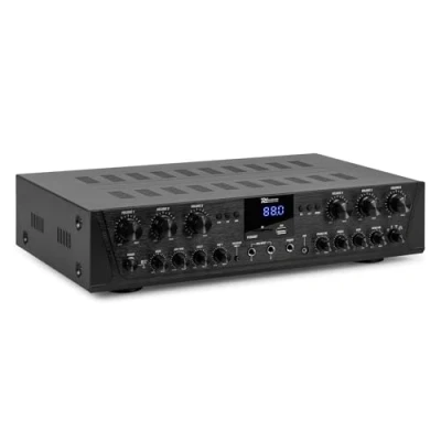Immagine di versterker met Bluetooth Power Dynamics PV260BT 6 zone radio &amp; mp3 speler 12x 50W Zwart