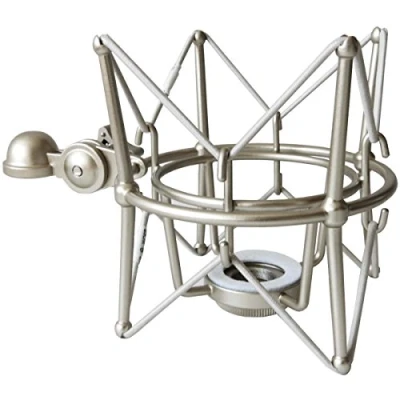 Immagine di Keep Drum ms088sv microfono d&#039; argento del ragno elastico supporto per microfoni Rode NT1 A podcsater procaster