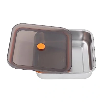 Immagine di Contenitore bento in metallo, sottovuoto acciaio inox, a prova di perdite, per ristoranti (1200 ml)