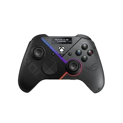 Immagine di ASUS ROG Raikiri Pro Controller PC Wireless, Display OLED, USB C/2,4GHz/BT su e Xbox, RGB Aura, 4 pulsanti rimappabili, Trigger step/lineari, Sensibilità Regolabile, Jack da 3,5 mm, ESS DAC, Nero