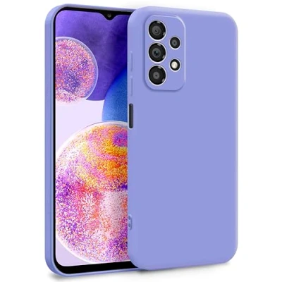 Immagine di MyGadget Cover per Samsung Galaxy A23 5G Custodia in Silicone Morbido a Doppio Strato Case con Protezione Fotocamera &amp; Fodera Interna Antigraffio Lilla