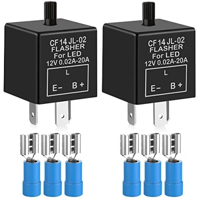 Immagine di Gebildet 2 pezzi 12V 3Pin Regolabile Lampeggiante Relè, Relè Luce LED Indicatori di Direzione, Segnali Elettronico Lampeggiatore 0.1W 150W per Veicolo Auto Moto, CF 14KT
