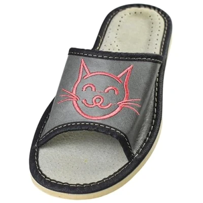Immagine di APREGGIO Pantofole Donna Pelle da Comode Scarpe Confortevole Pratici con Suola in Gomma