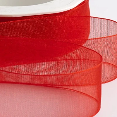 Immagine di Italian Options Nastro in organza, 25 mm x 20 m, colore: rosso
