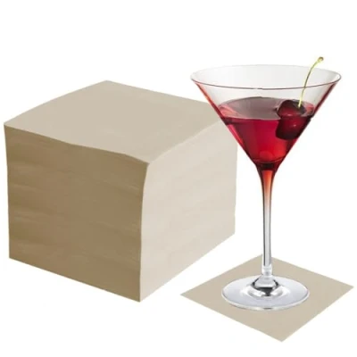 Immagine di Virsus Tovaglioli da cocktail AVANA 2404, Carta Riciclata doppio velo, misura 24x24 cm, tovagliolini a 2 Veli per Aperitivo, 1 CF 100 pezzi (100)