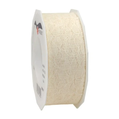 Immagine di Präsent Derby Nastro di Pizzo, 40 mm x 25 m, Colore: Crema