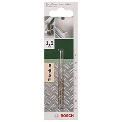 Immagine di Bosch Accessories 2609255089 HSS Punta a spirale per metallo 1.5 mm Lunghezza totale 40 TiN DIN 338 Alberino cilindrico 1 pz.