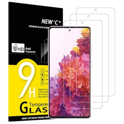 Immagine di NEW&#039;C 3 Pezzi, Vetro Temperato per Samsung Galaxy S20 Fe / 5G, Pellicola Prottetiva Anti Graffio, Impronte, Senza Bolle, Durezza 9H, 0,33mm Ultra Trasparente, Resistente