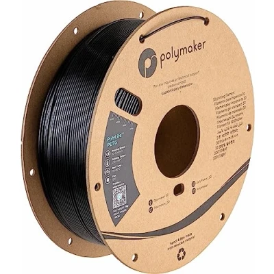 Immagine di Polymaker PB01001 PolyLite Filamento per stampante 3D PETG resistente al calore, Elevata resistenza alla trazione 1.75 mm 1000 g Nero 1 pz.