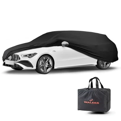 Immagine di Walser Telone per Auto Interni Indoor Stretch Basic, Morbido Uso Interno, Garage Completo Lavabile, Antipolvere Combi L, Nero