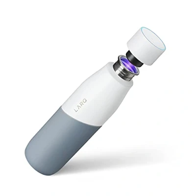 Immagine di LARQ Bottiglia Movimento PureVis 710ml leggera in acciaio inox autopulente con depuratore UV Riutilizzabile e adatta ai viaggi 2 anni di garanzia White/Pebble