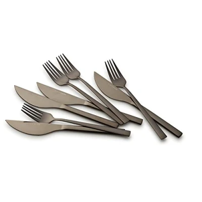 Immagine di ECHTWERK EW PK 2208S Set di Posate per Pizza, 8 Pezzi 4 Persone, in Acciaio Inossidabile, Nero
