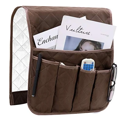 Immagine di Organizzatore Divano, Sacca Portaoggetti, Tasca Porta Telecomandi, Organizer Caddy Doppia Parete, Antiscivolo per Poltrona Supporto Custodia in Tessuto Telefoni, libri, riviste