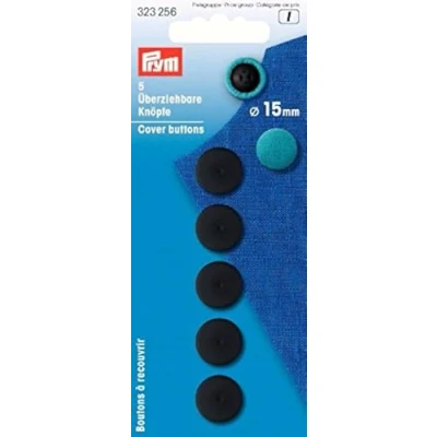 Immagine di Prym Bottoni con Coperchio, in plastica, Colore: Nero, 15 mm, 5 Pezzi