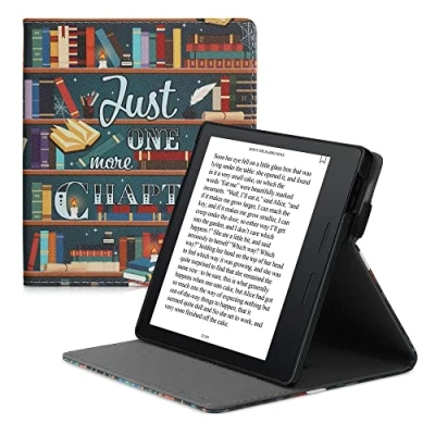 Immagine di kwmobile Custodia Cinturino Mano Compatibile con AmazonKindle Oasis 10. Generation Cover eReader Stand multicolore Ancora un Capitolo