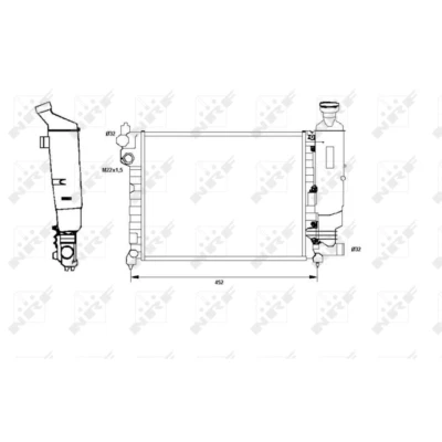 Immagine di NRF 58807 Radiatore motore Alluminio 390 322 23 Alette di raffreddamento montate meccanicamente PEUGEOT: 106 I Hatchback