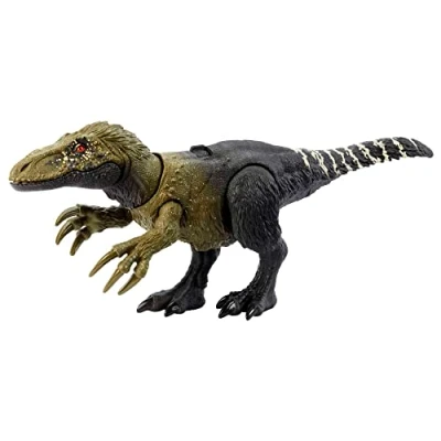 Immagine di Mattel Jurassic World Dinosauro Orkoraptor ruggito Selvaggio, action figure snodata con azione di attacco e roboante, giocattolo per bambini, 4+ anni, HLP21