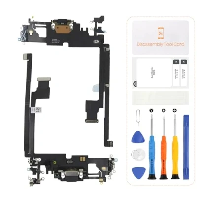 Immagine di SRJTEK Connettore dock USB di ricambio per iPhone 12 Pro Max Porta ricarica cuffie A2411 Microfono/Jack audio/Kit riparazione antenna