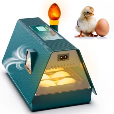 Immagine di Incubatrice per uova Ideale tutte le età Automatica Piccola con Girauova Automatico e Controllo Umidità Lampada 10 Okkobi M10