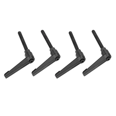 Immagine di 4pcs maniglia della leva di serraggio, maniglie regolabili macchina filettatura maschio in acciaio inossidabile M6, nero(50MM)
