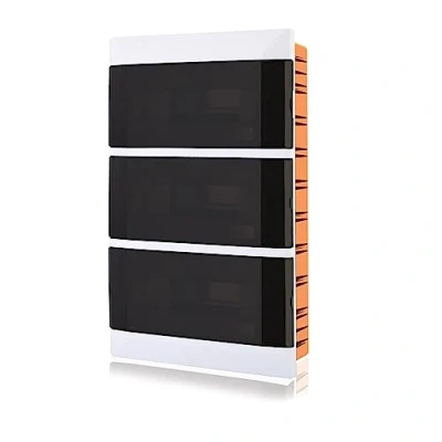 Immagine di Lion Electric scatola di distribuzione a incasso, 3 file, 36 moduli, IP40, dei fusibili con porta trasparente, piccolo distributore per montaggio incasso