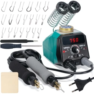 Immagine di YIHUA 939D VI Kit bruciare il legno a doppia penna con display 20 punte filo per staccabile 2 pezzi di legnostrumento pirografo e pantografo ferro