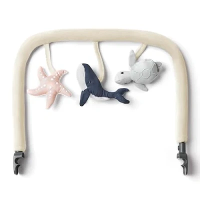 Immagine di Ergobaby Evolve Bouncer Arco giochi, accessorio per l&#039;altalena 3 in 1 neonati dalla nascita, Ocean Wonders Cream