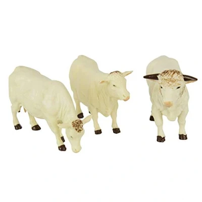 Immagine di Britains 1:32 Charolais Cows Farm Playset, giocattoli da collezione per animali fattoria, fattoria compatibili con in scala 1:32, adatto collezionisti e